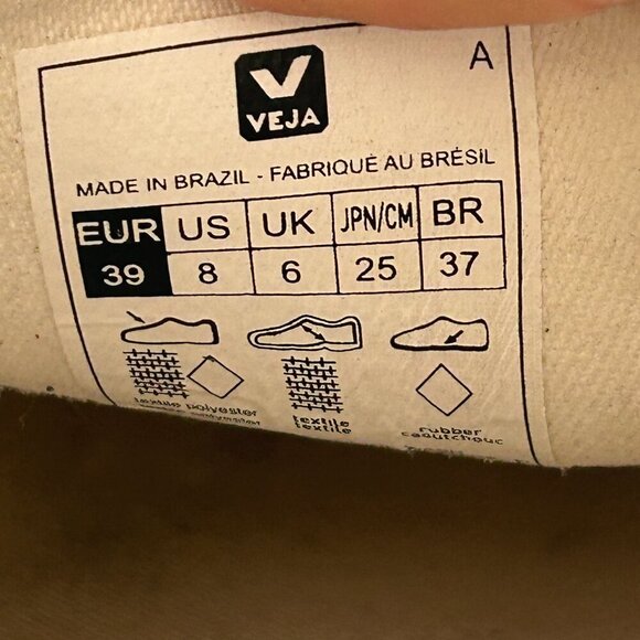 Veja Campo Canvas Sneaker Women's Size 8 Organic Cotton Preppy Streetwear - Picture 6 of 11